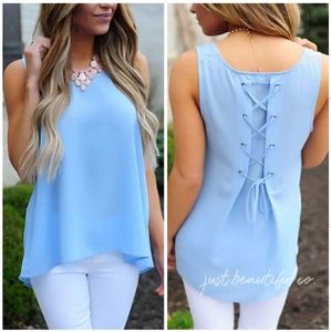 Baby Blue Tie Up Tank
